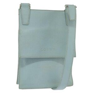 Authentic LOEWE Shoulder Bag Leather Light Blue
